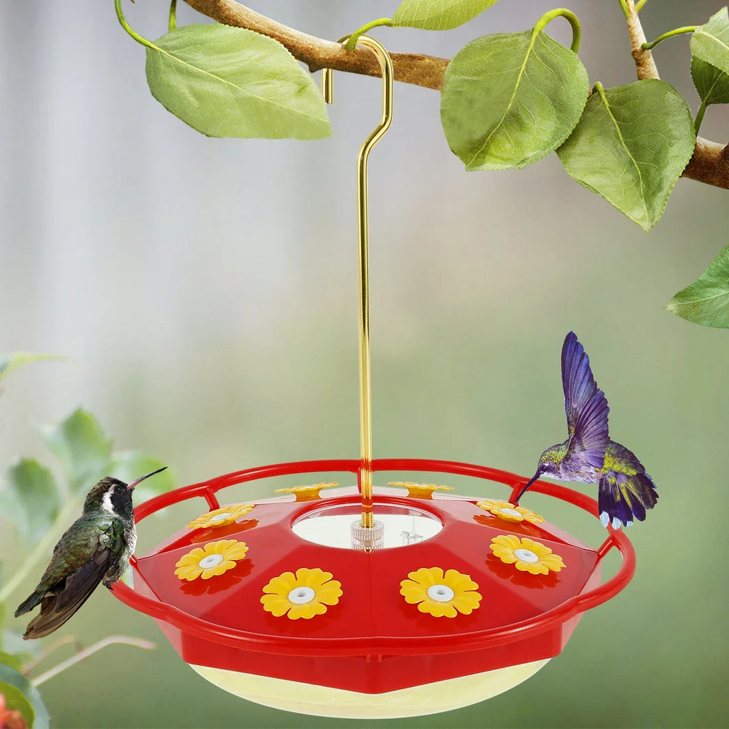 Hummingbird Feeder with 8 Feeding Hanging Bird Feeder Ant and Bee Proof,Flower Shape Hummingbird Feeder for Garden Outdoor