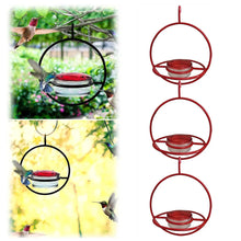Metal Simple Hummingbird Feeder Hanging Round Mini Feeder With 4 Drinking Feeding Holes, For Hummingbirds