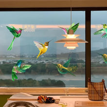 6PCS Hummingbird Sticker Glass Decal Electrostatic Glass Film Anti-Collision Window Cling To Prevent Birds Strikes Non Adhesive