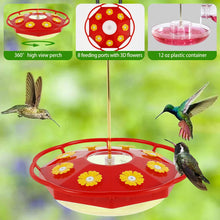 Hummingbird Feeder with 8 Feeding Hanging Bird Feeder Ant and Bee Proof,Flower Shape Hummingbird Feeder for Garden Outdoor